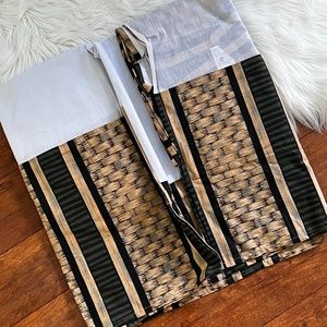 Arley Striped Basketweave Tailored Box Pleat Bedskirt-Queen Size